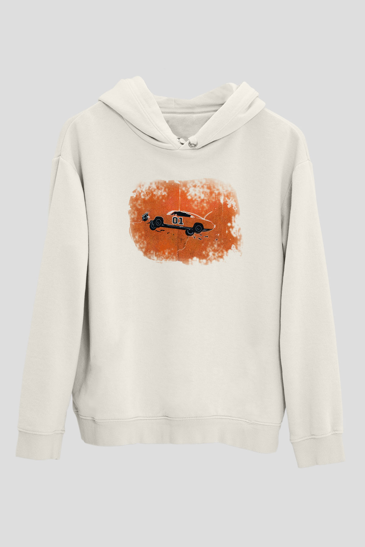 The Dukes of Hazzard Beyaz Unisex Kapşonlu Sweatshirt