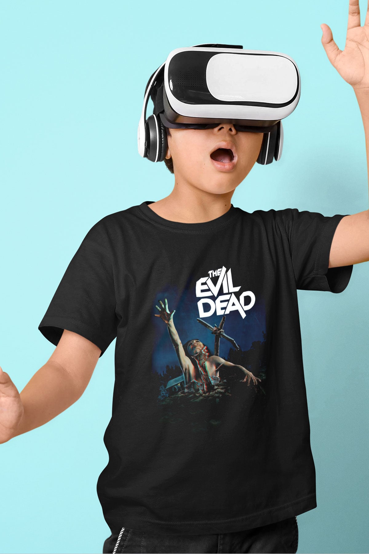 The Evil Dead Baskılı Siyah Unisex Çocuk Tişört