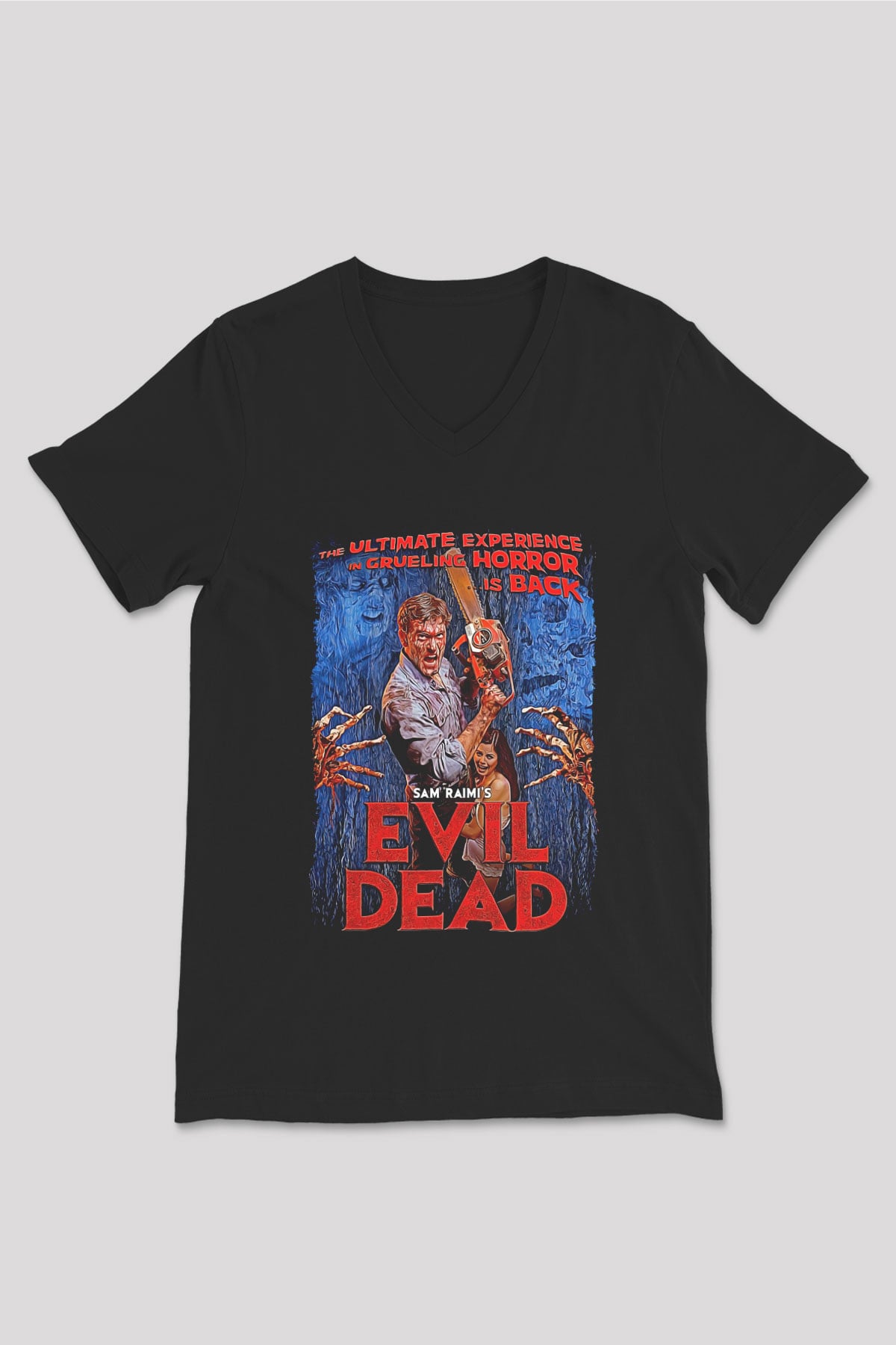 The Evil Dead Siyah Unisex V Yaka Tişört