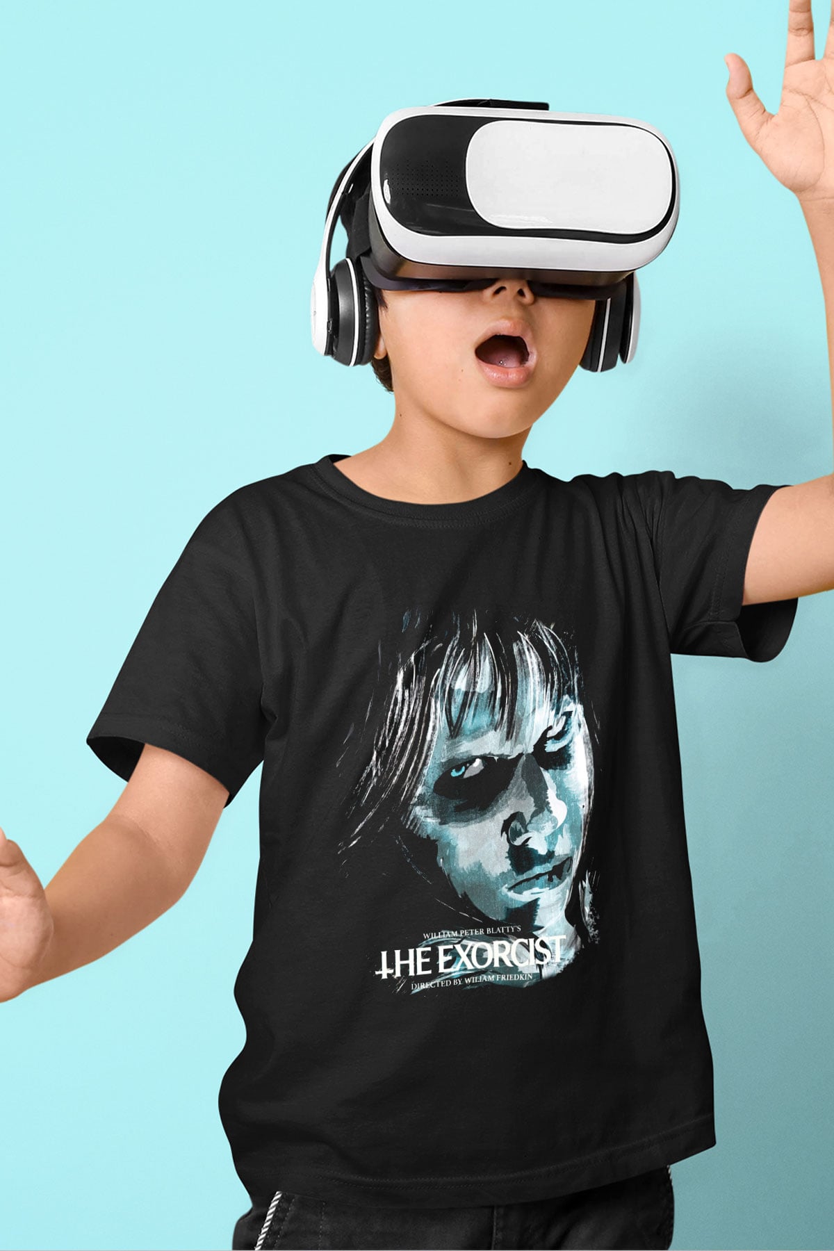 The Exorcist Baskılı Siyah Unisex Çocuk Tişört
