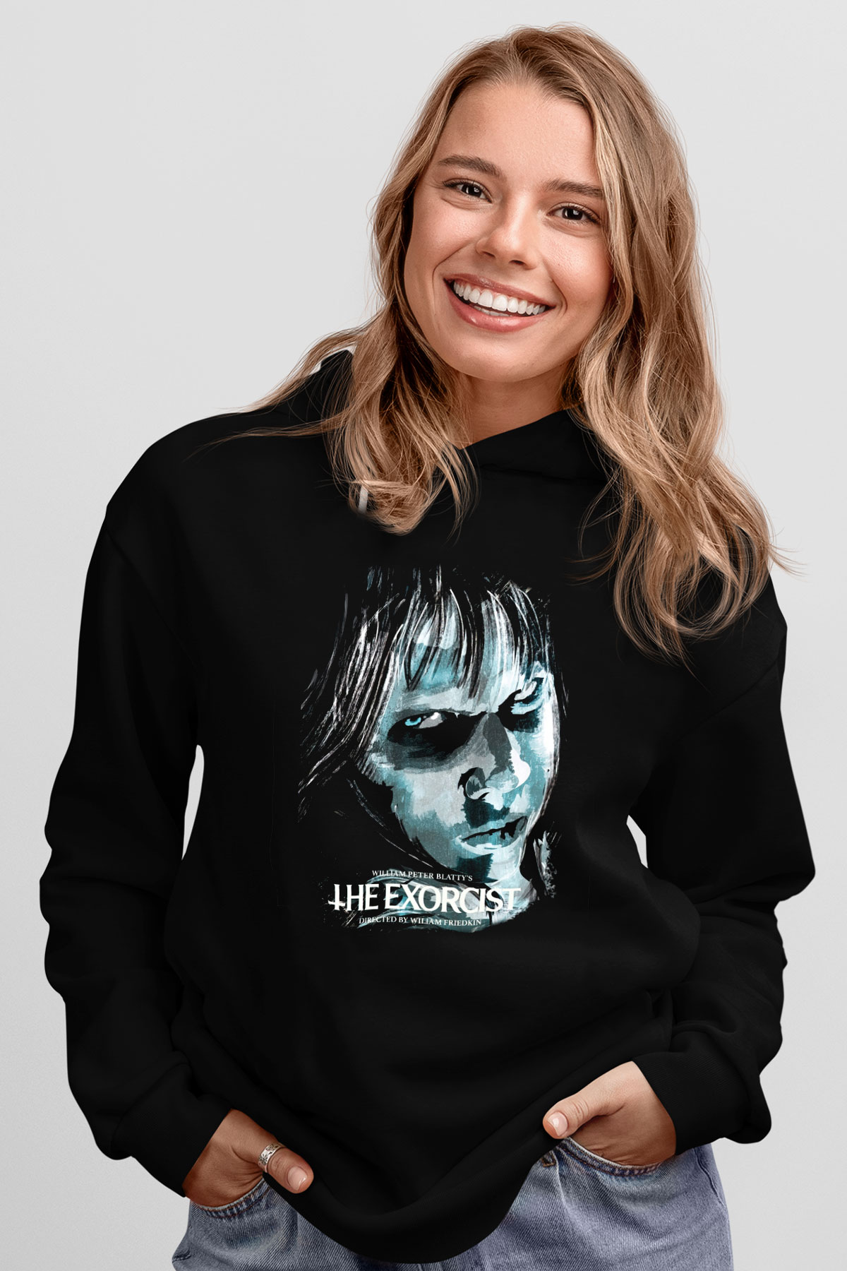 The Exorcist Siyah Unisex Kapüşonlu Sweatshirt