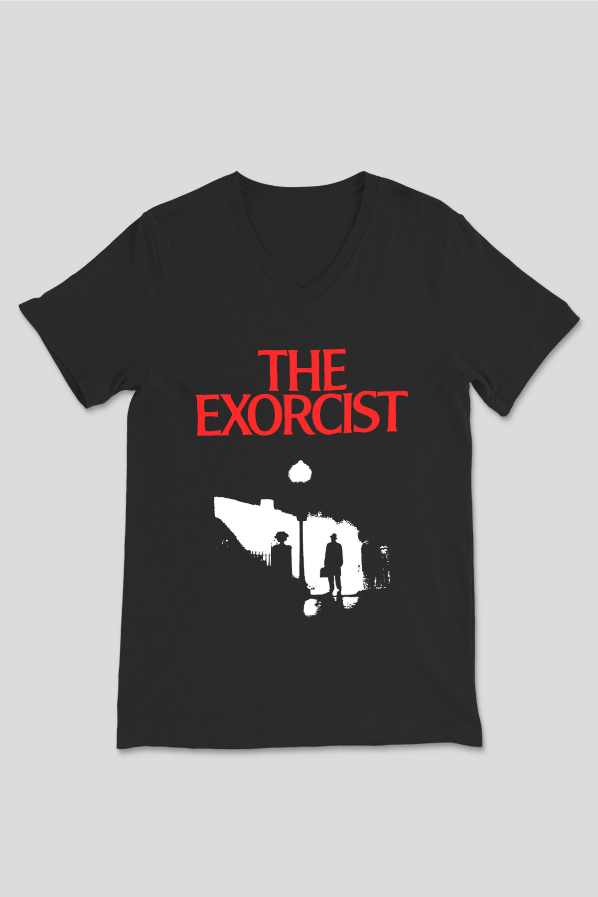 The Exorcist Siyah Unisex  V Yaka Tişört