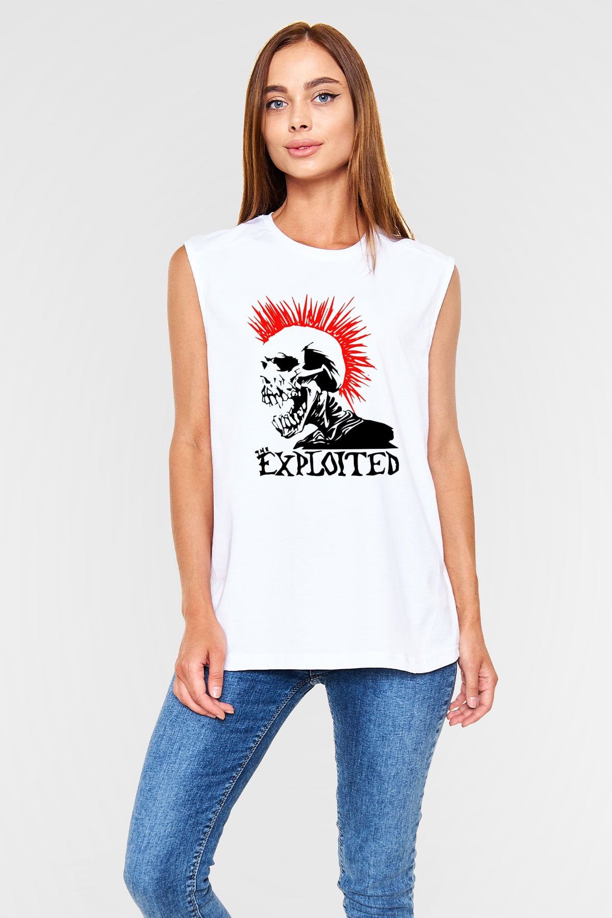 The Exploited Beyaz Unisex Kolsuz Tişört