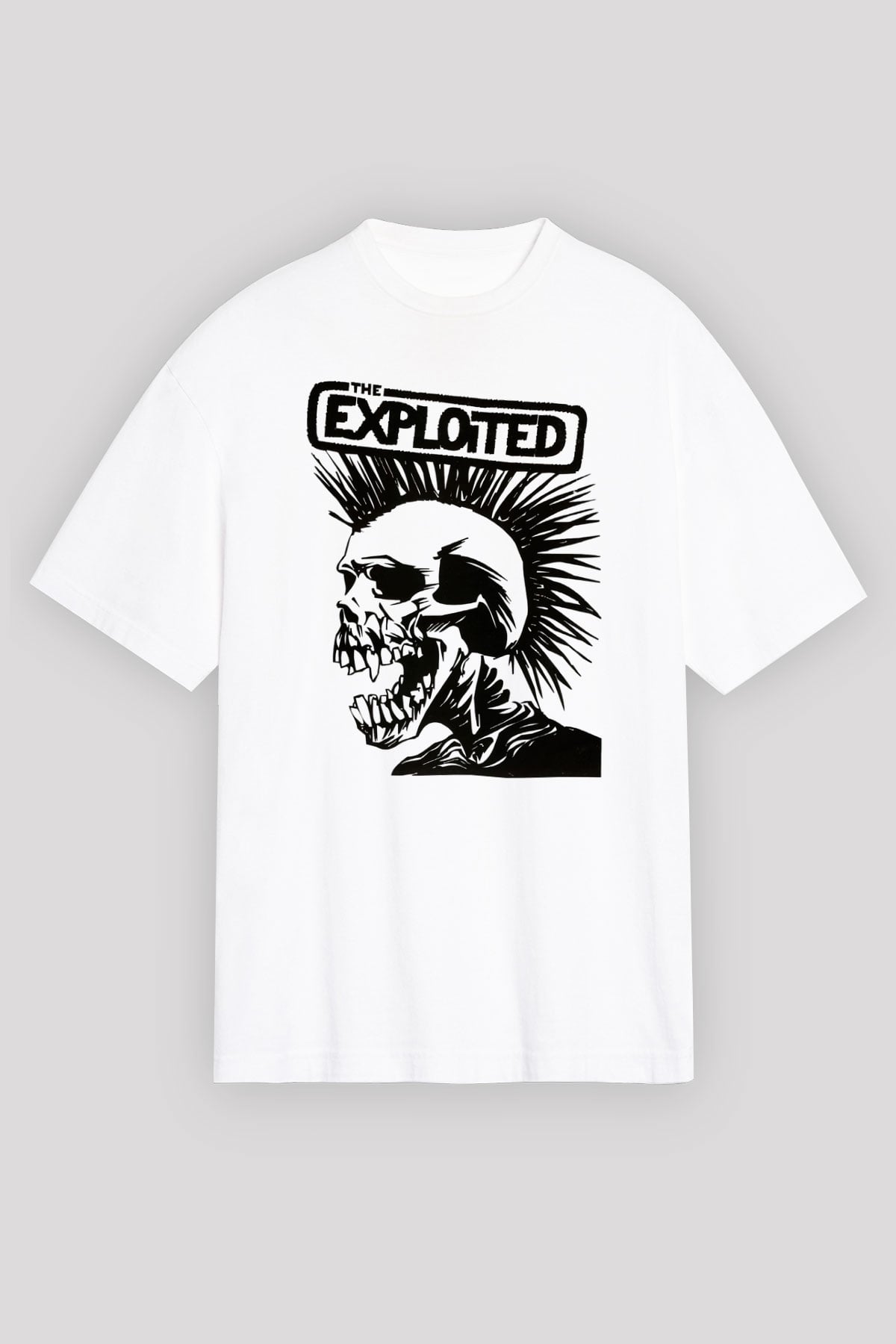 The Exploited Beyaz Unisex Oversize Tişört T-Shirt