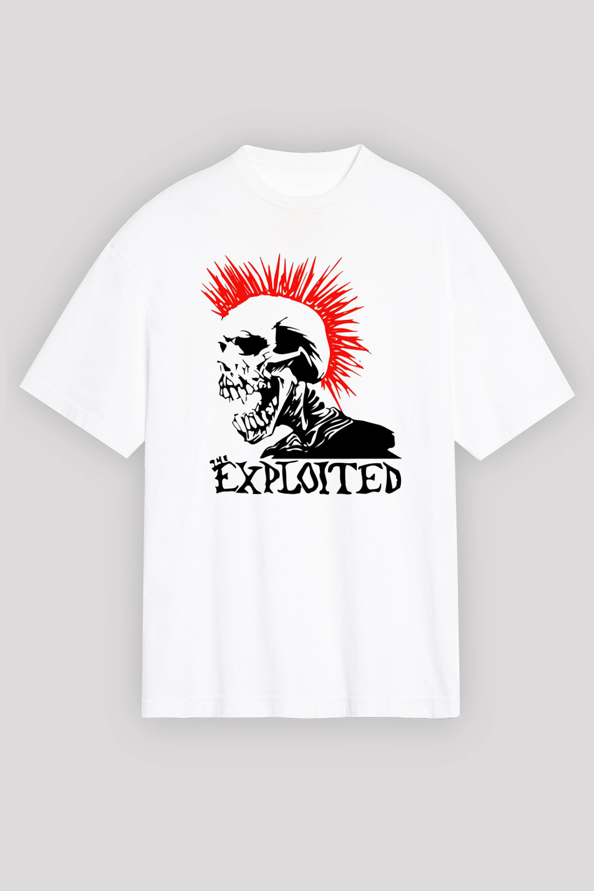 The Exploited Beyaz Unisex Oversize Tişört T-Shirt
