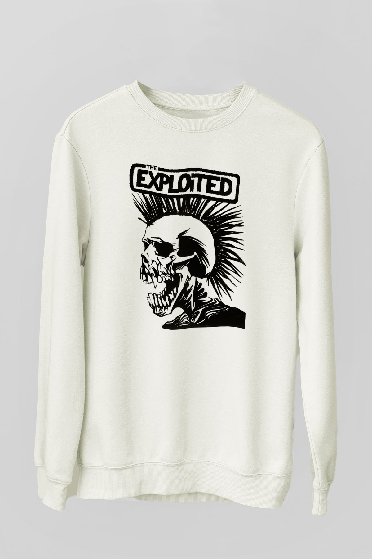 The Exploited Beyaz Unisex Sweatshirt