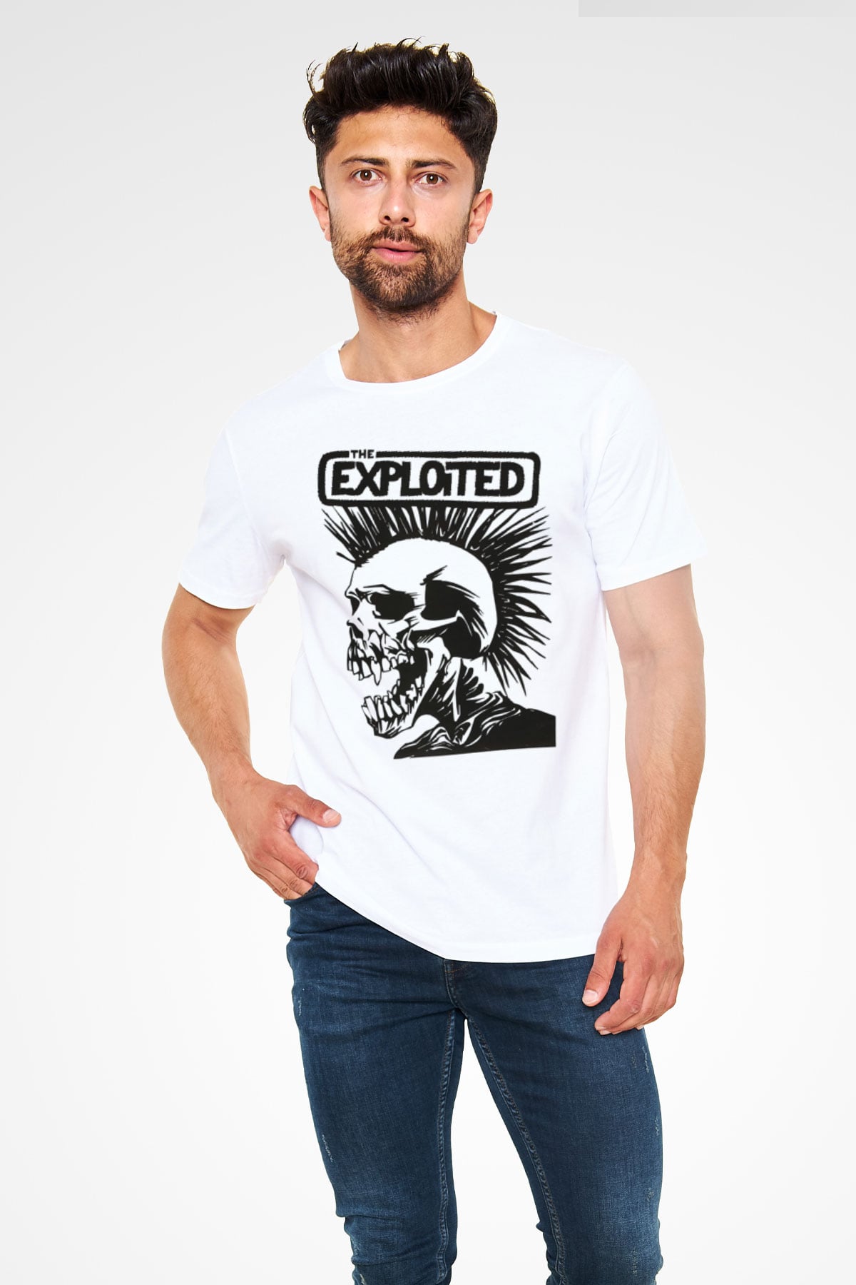 The Exploited Beyaz Unisex Tişört T-Shirt - TişörtFabrikası