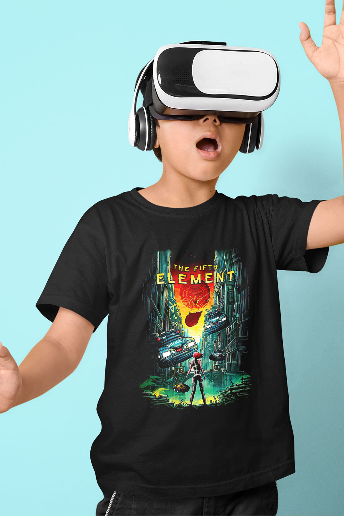 The Fifth Element Baskılı Siyah Unisex Çocuk Tişört