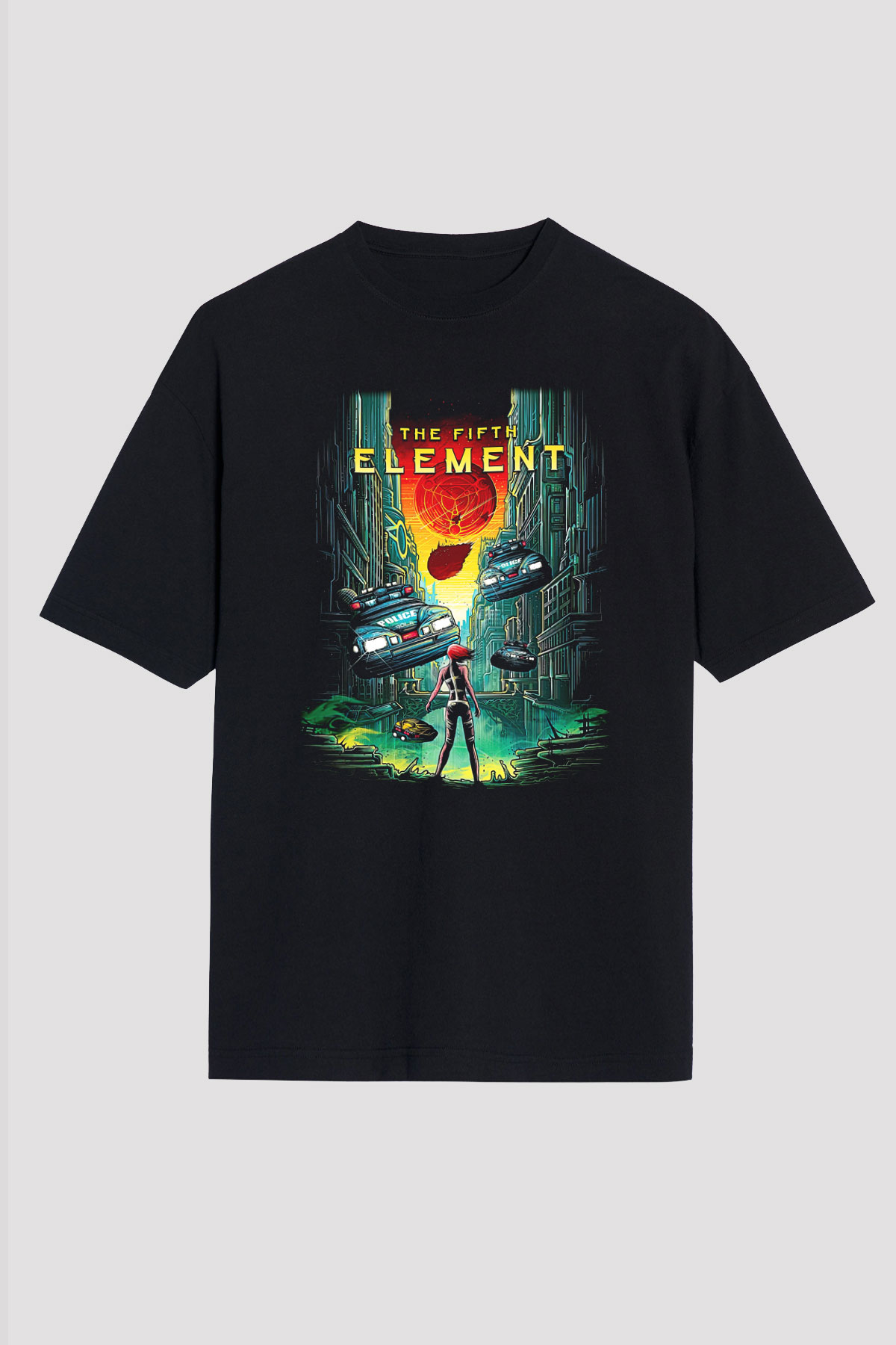 The Fifth Element Siyah Unisex Oversize Tişört