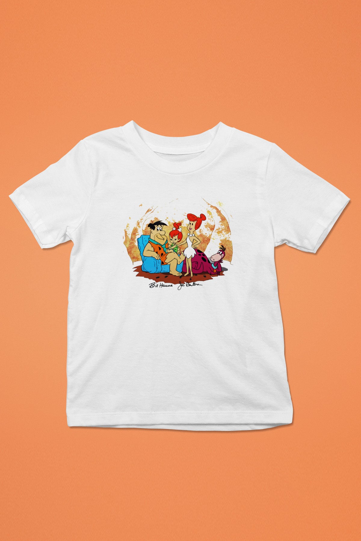 The Flintstones Taş Devri Baskılı Beyaz Unisex Çocuk Tişört