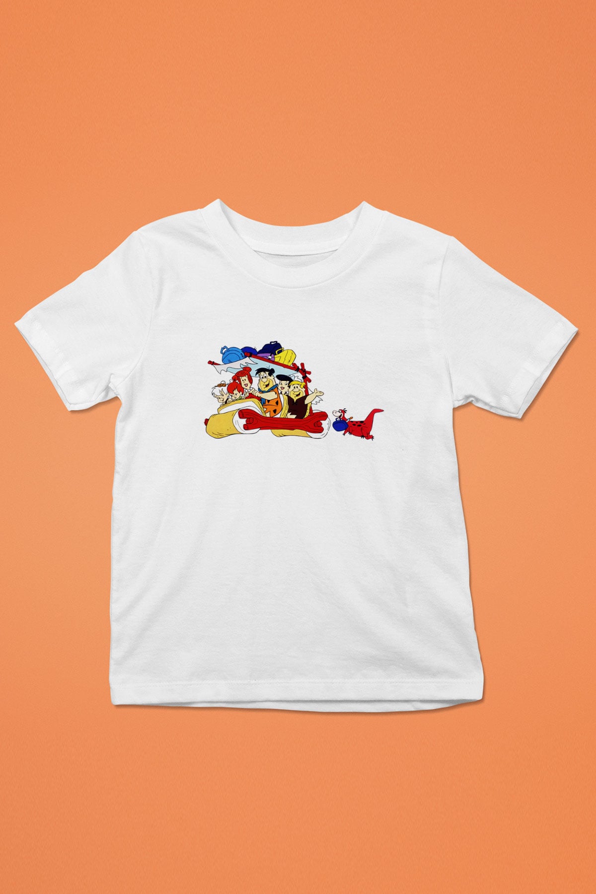 The Flintstones Taş Devri Baskılı Beyaz Unisex Çocuk Tişört