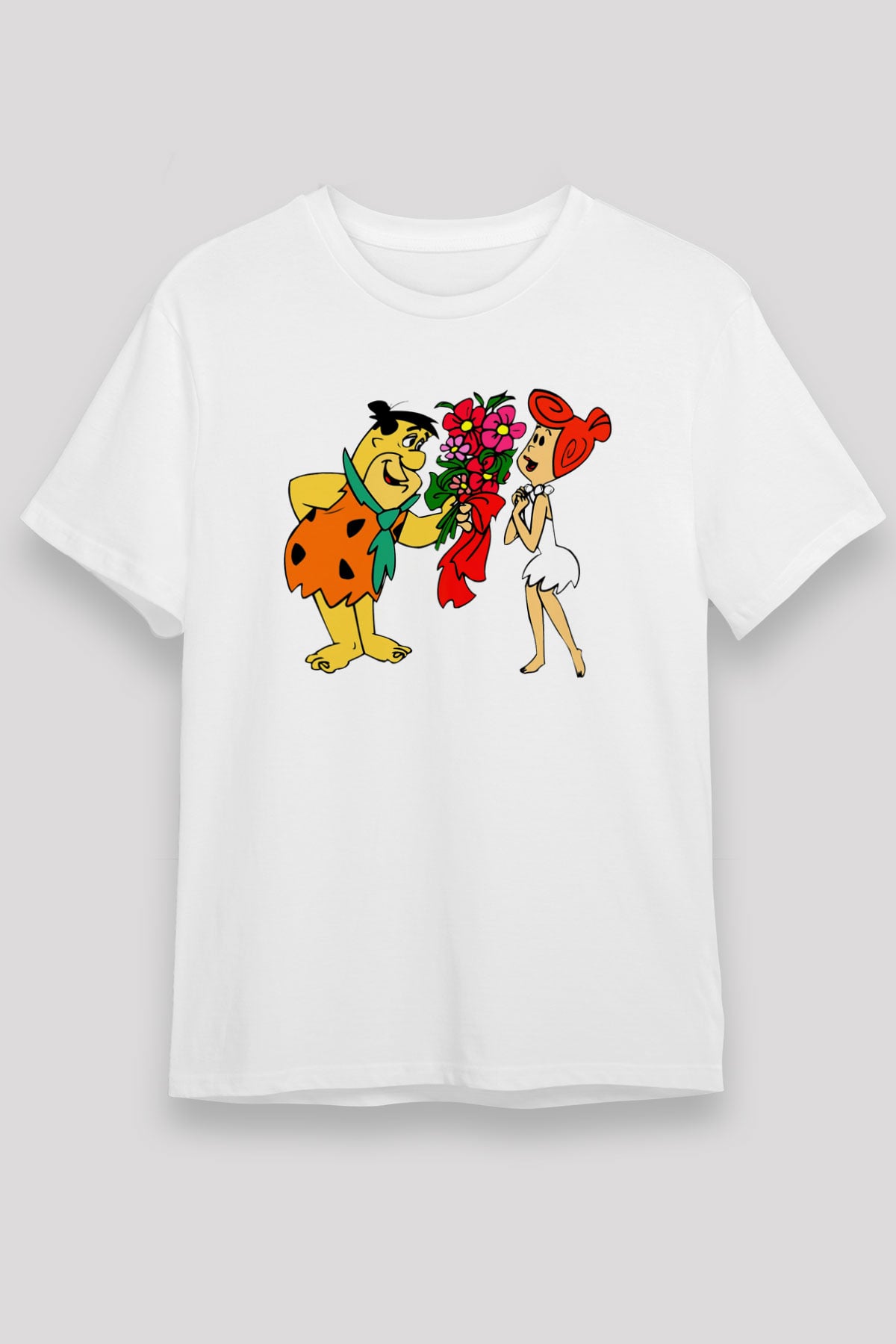 The Flintstones Taş Devri Beyaz Unisex Tişört