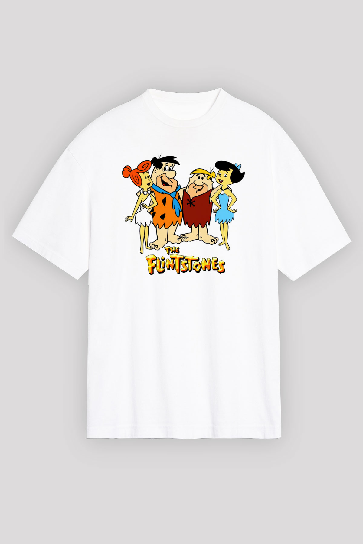 The Flintstones Taş Devri Beyaz Unisex Tişört