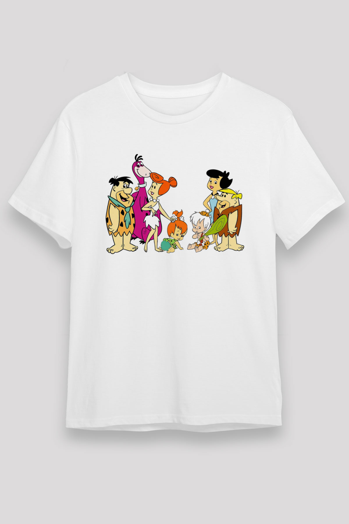 The Flintstones Taş Devri Beyaz Unisex Tişört