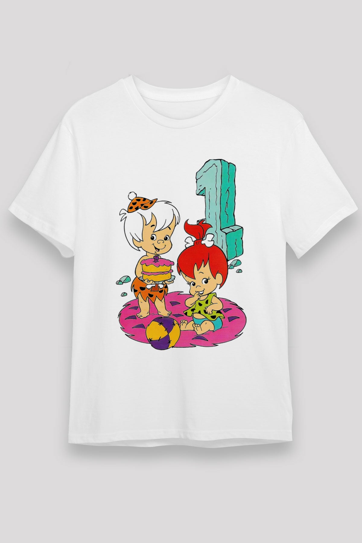 The Flintstones Taş Devri Beyaz Unisex Tişört