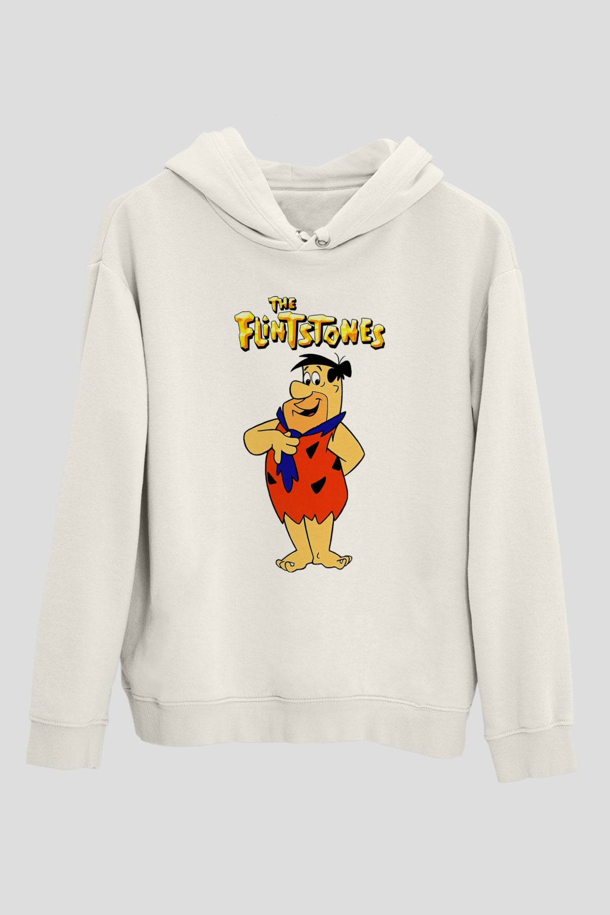The Flintstones Taş Devri Beyaz Unisex Hoodie