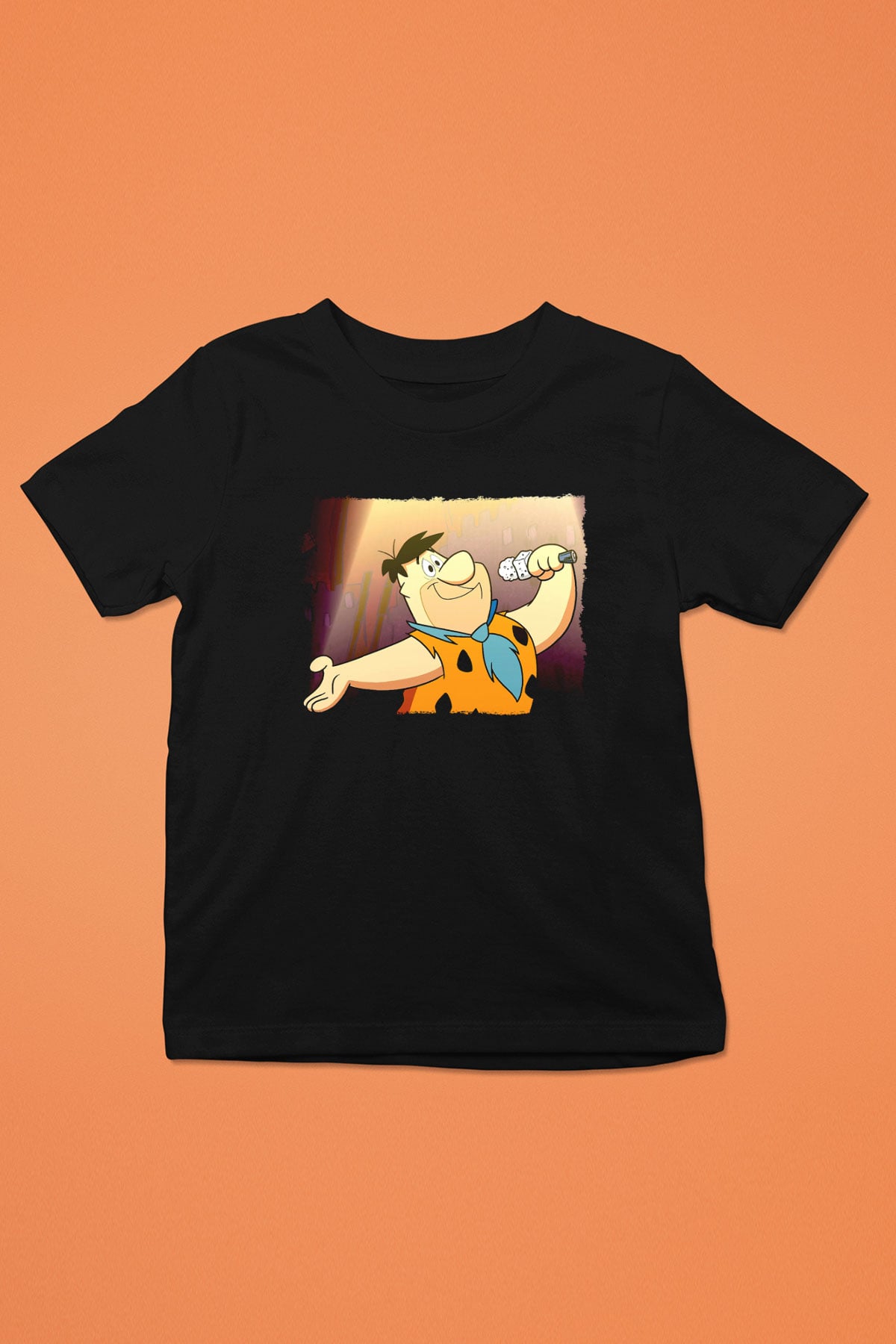 The Flintstones Taş Devri Siyah Unisex  Çocuk Tişört