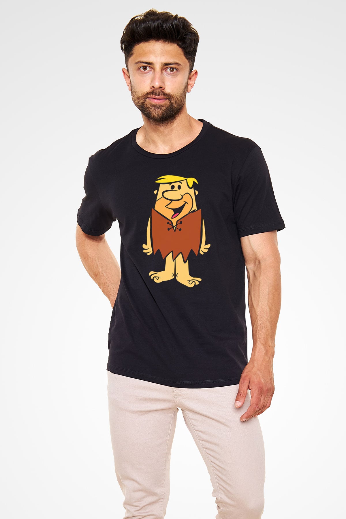 The Flintstones Taş Devri Siyah Unisex Tişört