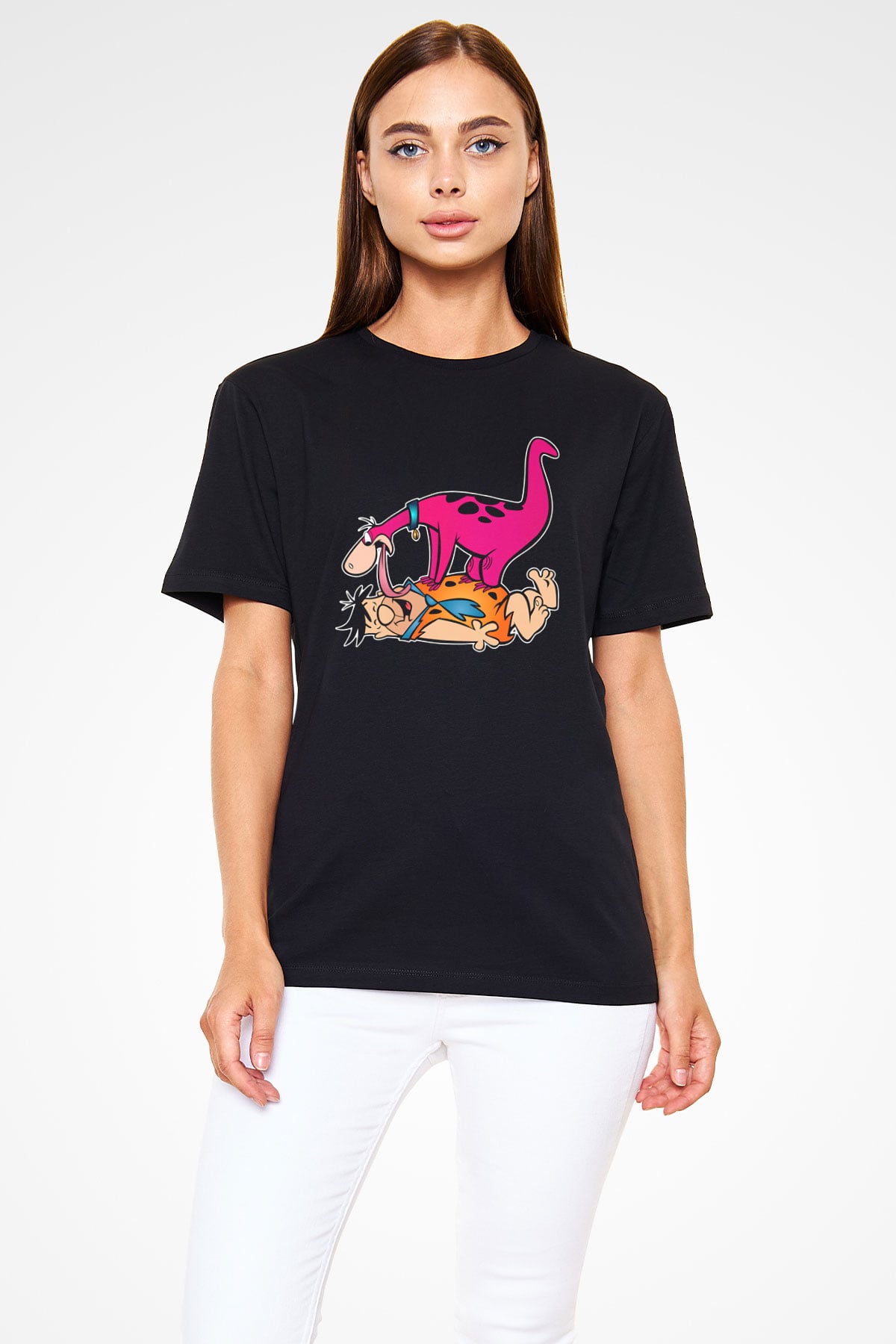 The Flintstones Taş Devri Siyah Unisex Tişört