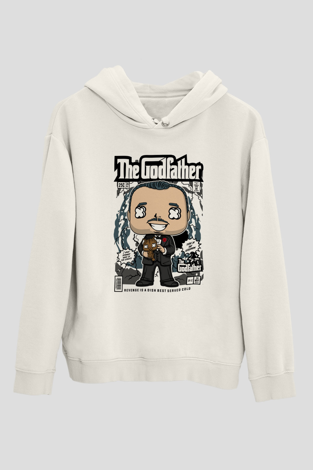 The Godfather Corleone Baskılı Unisex Beyaz Hoodie