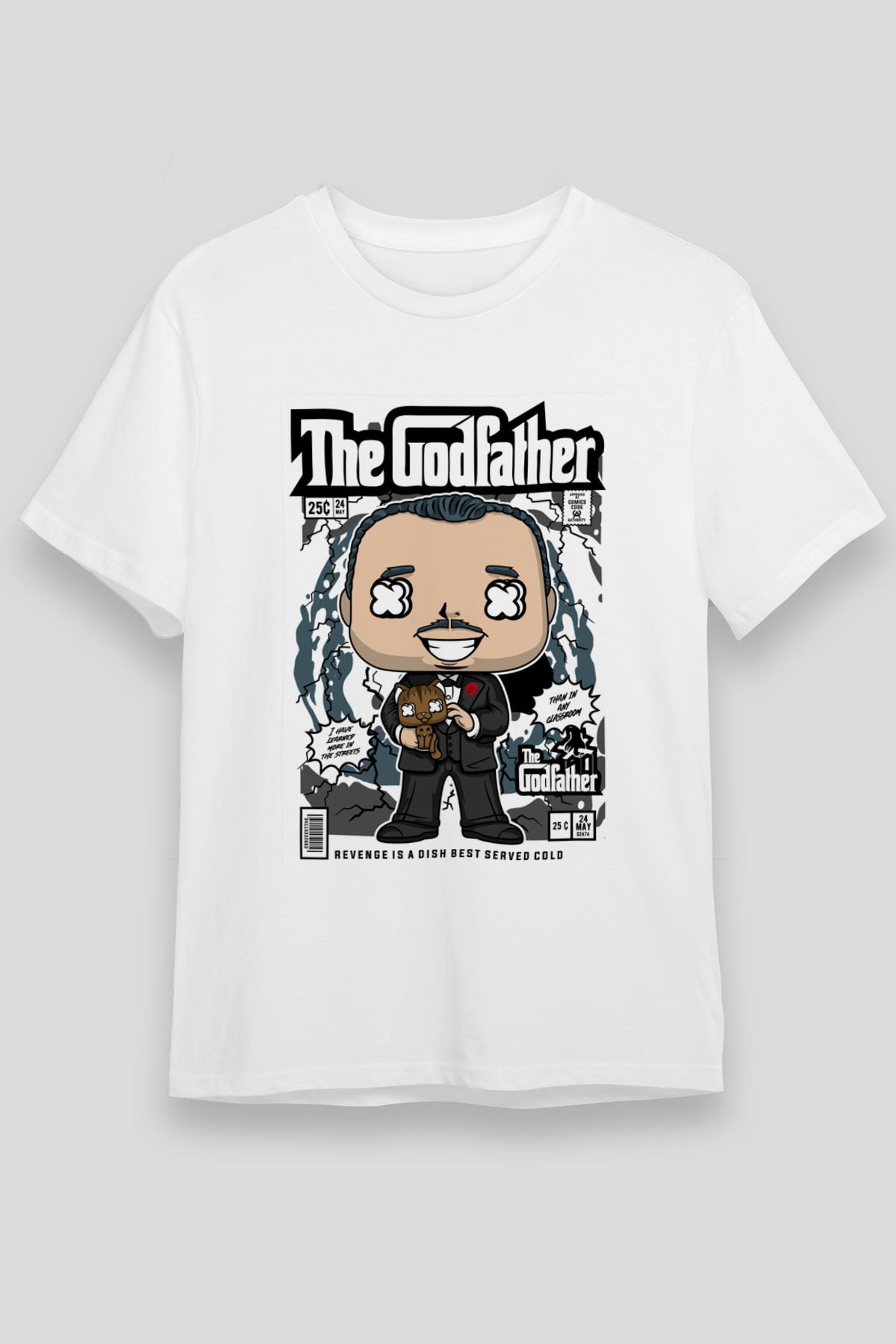 The Godfather Corleone Baskılı Unisex Beyaz Tişört