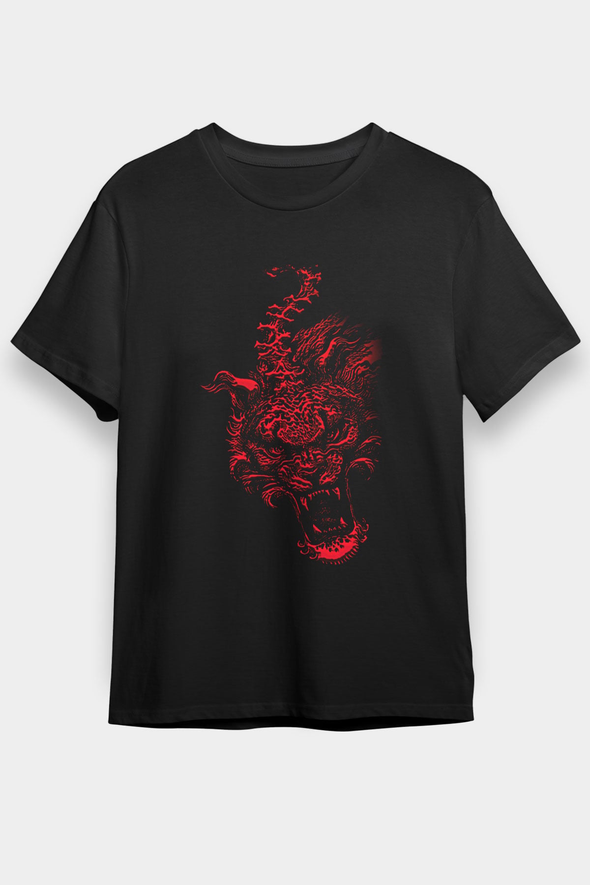 The Hu Baskılı Unisex Siyah Tişört - Tshirt