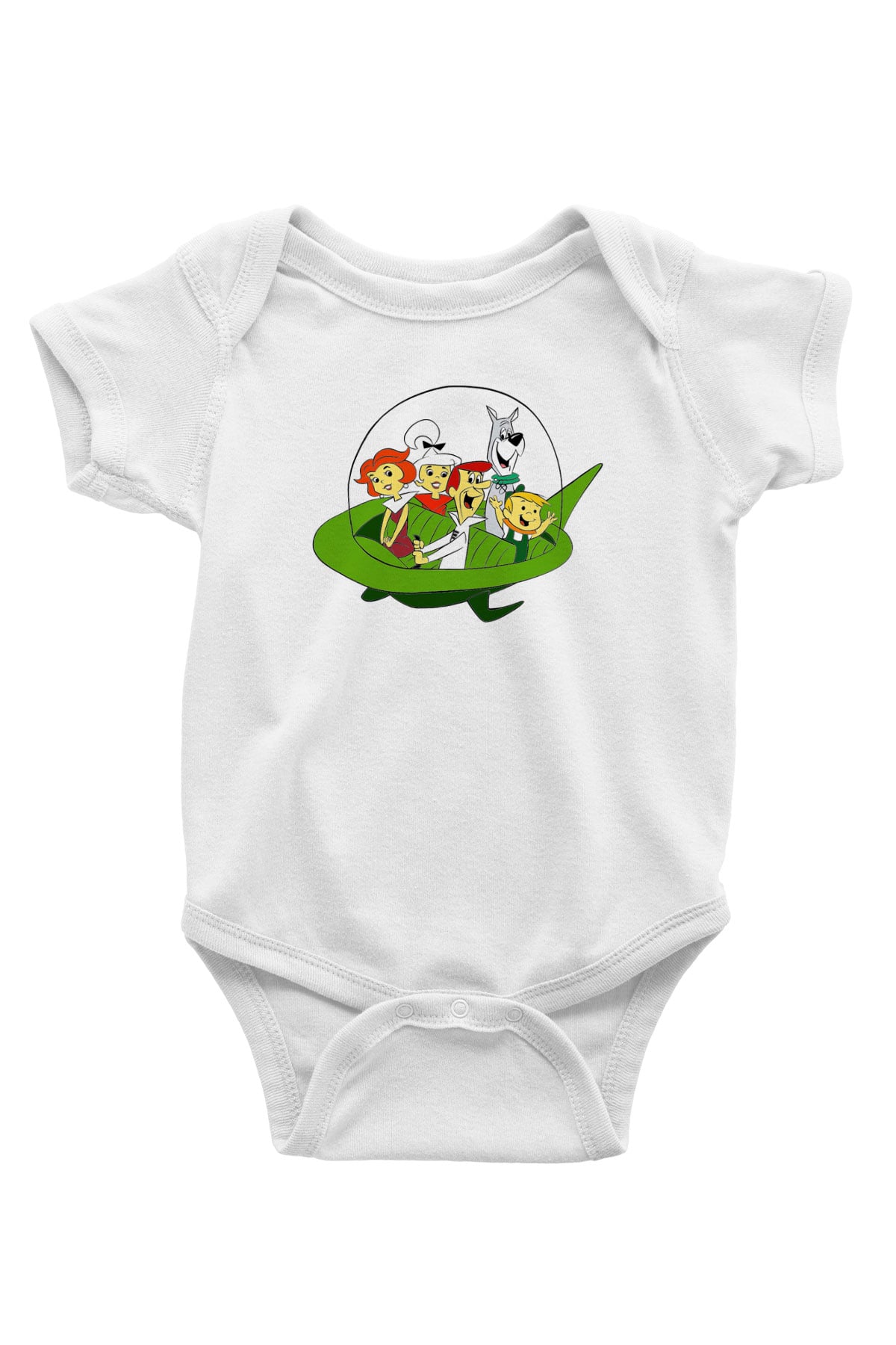 The Jetsons Jetsonlar Baskılı Beyaz Unisex Bebek Body - Zıbın