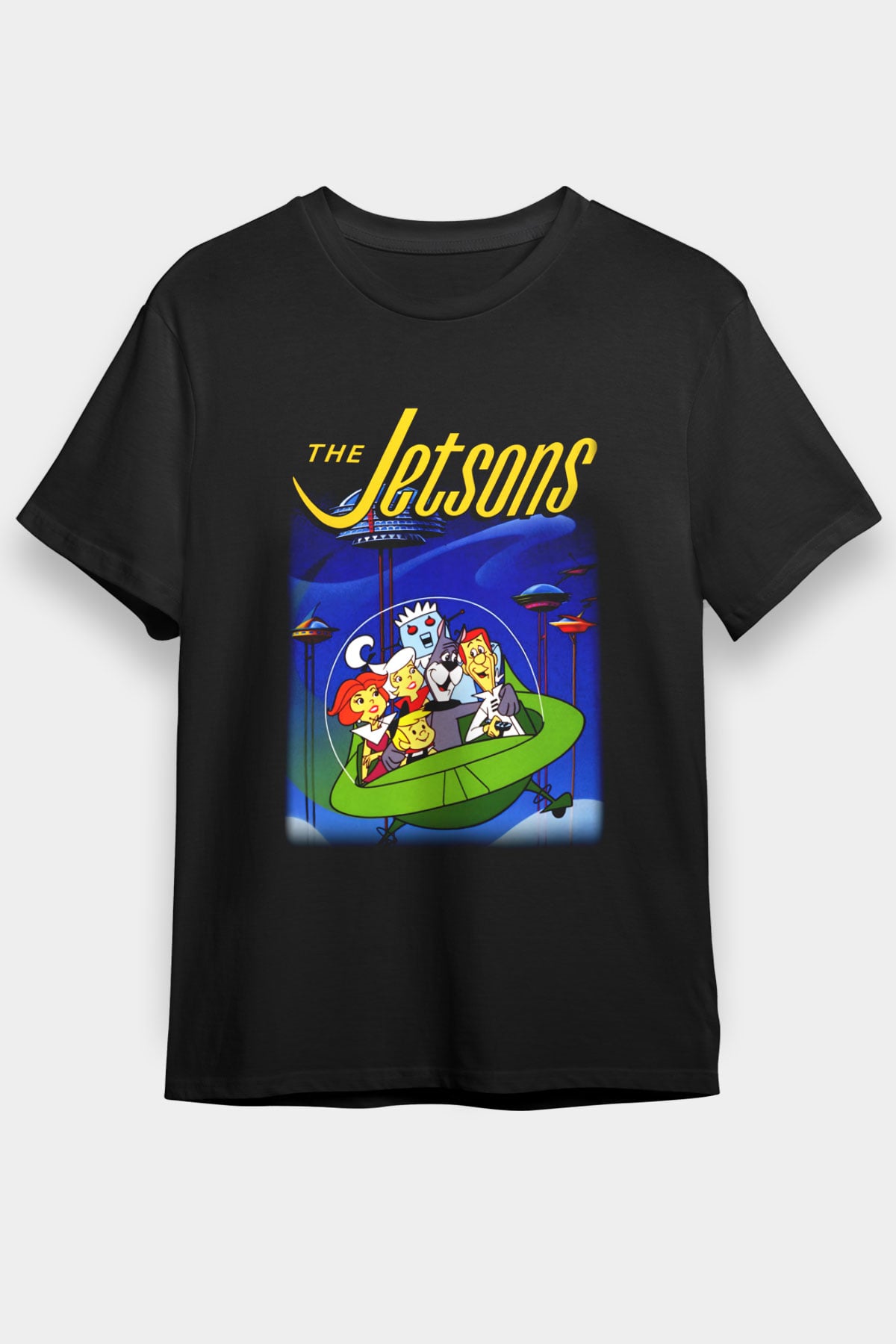 The Jetsons Jetsonlar Siyah Unisex Tişört