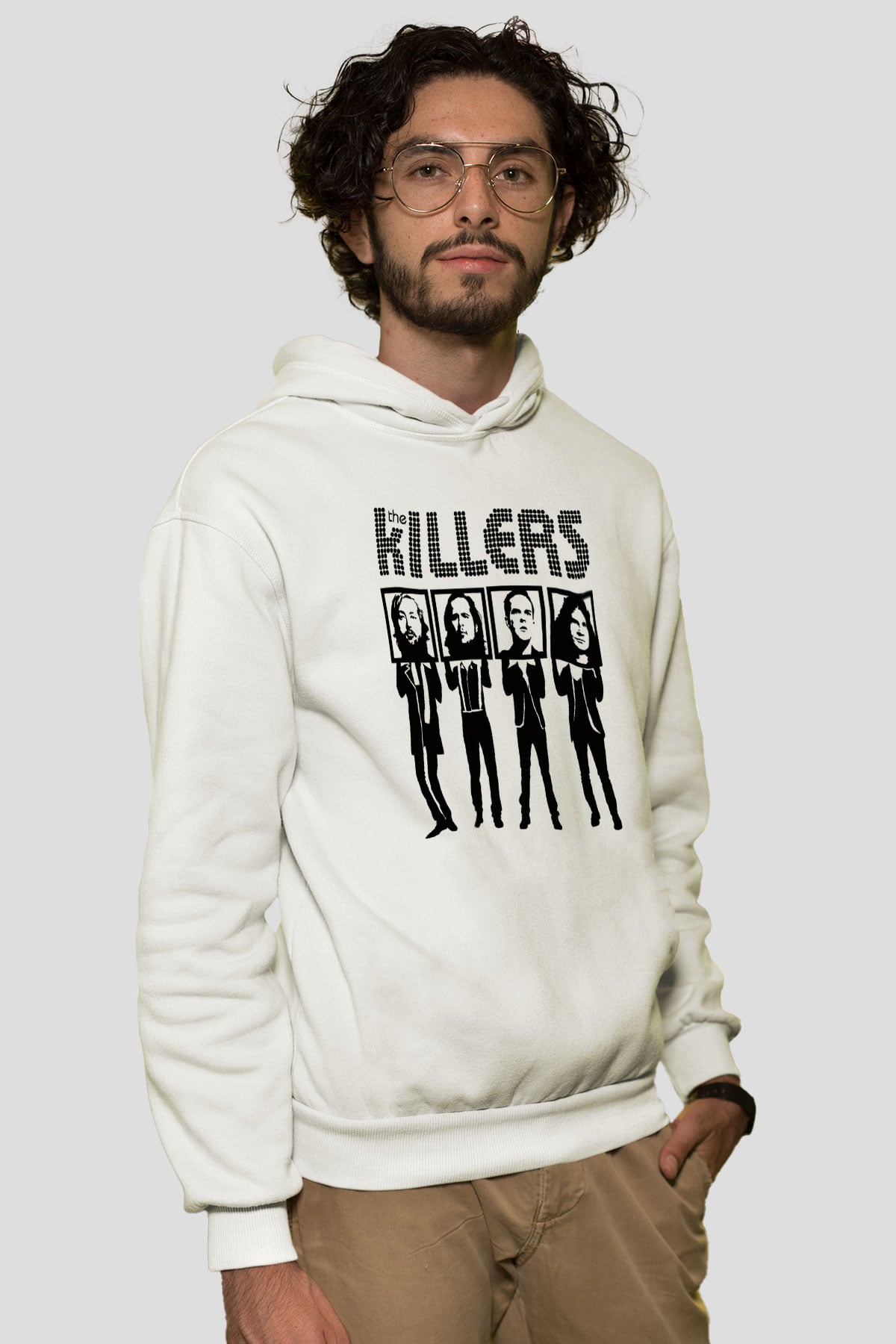 The Killers Beyaz Unisex Kapşonlu Sweatshirt