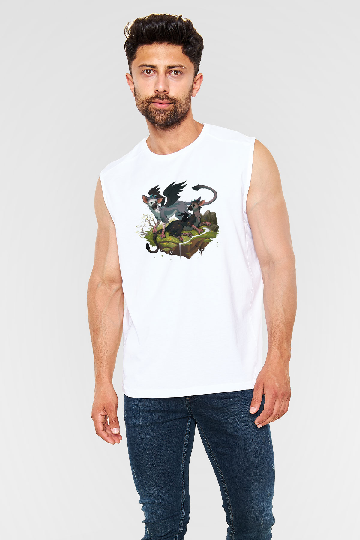 The Last Guardian Beyaz Unisex Kolsuz Tişört