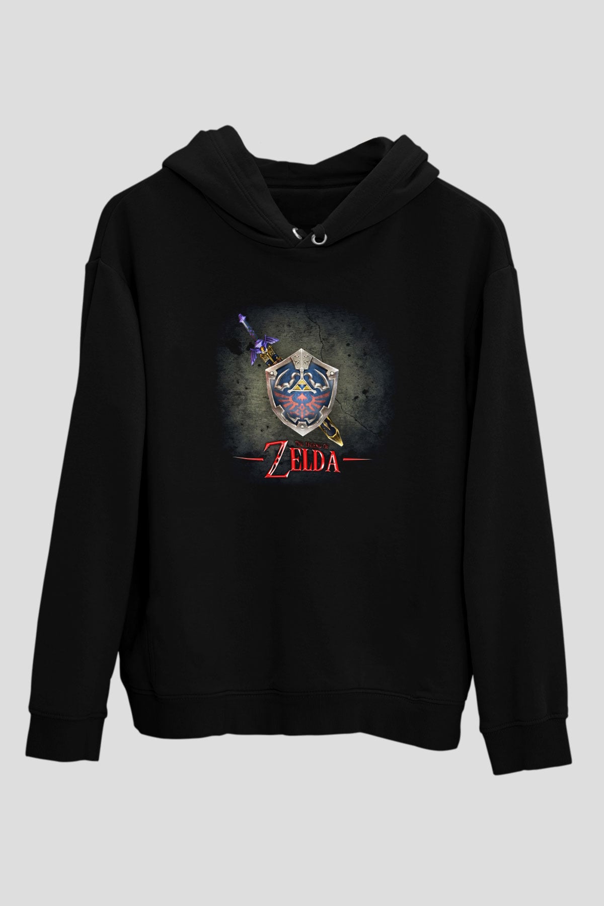 The Legend of Zelda Siyah Unisex Kapüşonlu Sweatshirt