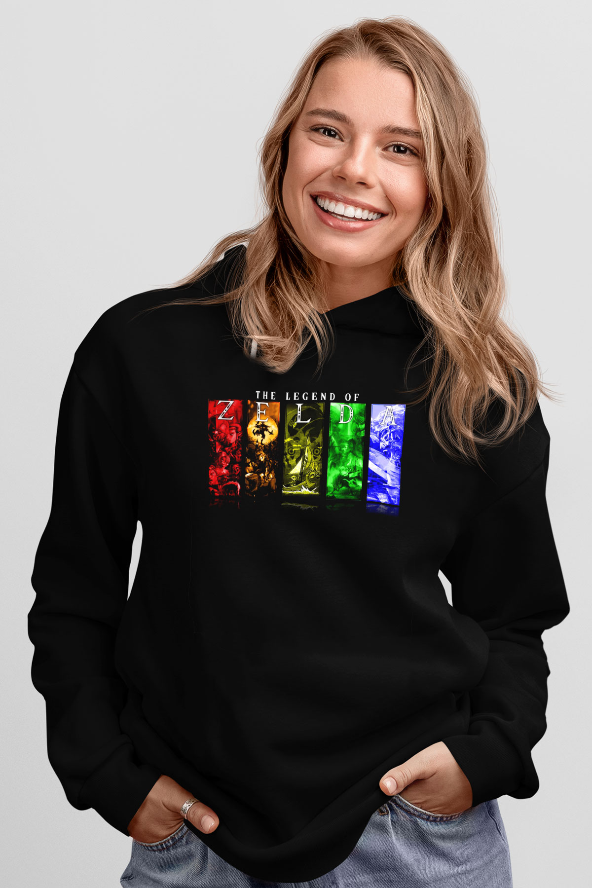 The Legend of Zelda Siyah Unisex Kapüşonlu Sweatshirt
