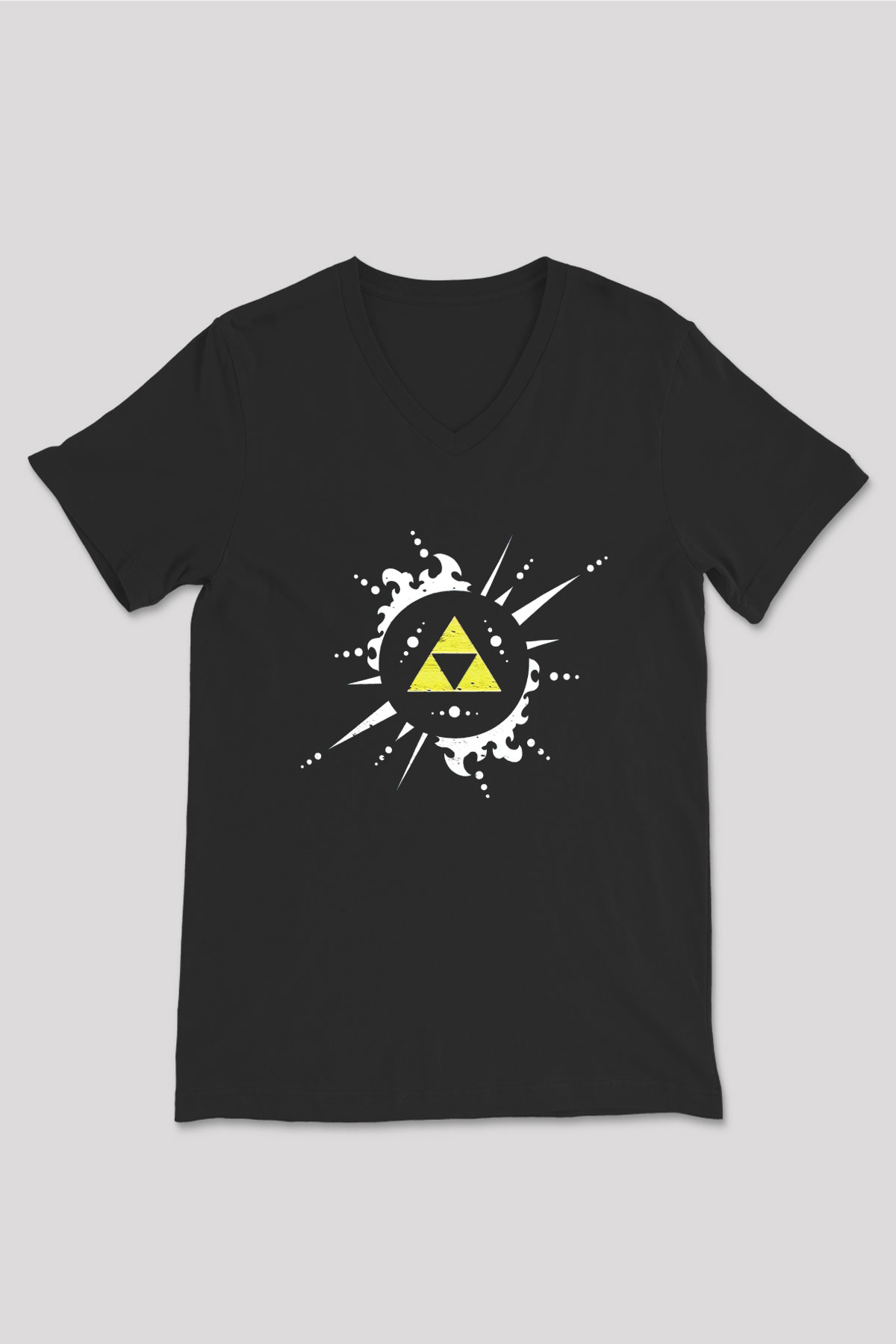 The Legend of Zelda Siyah Unisex V Yaka Tişört