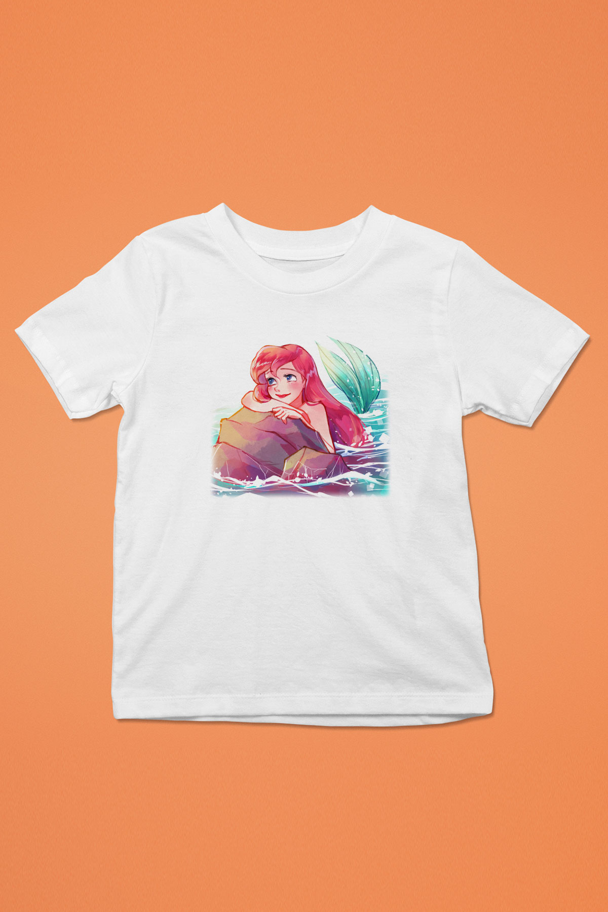 The Little Mermaid Baskılı Beyaz Unisex Çocuk Tişört