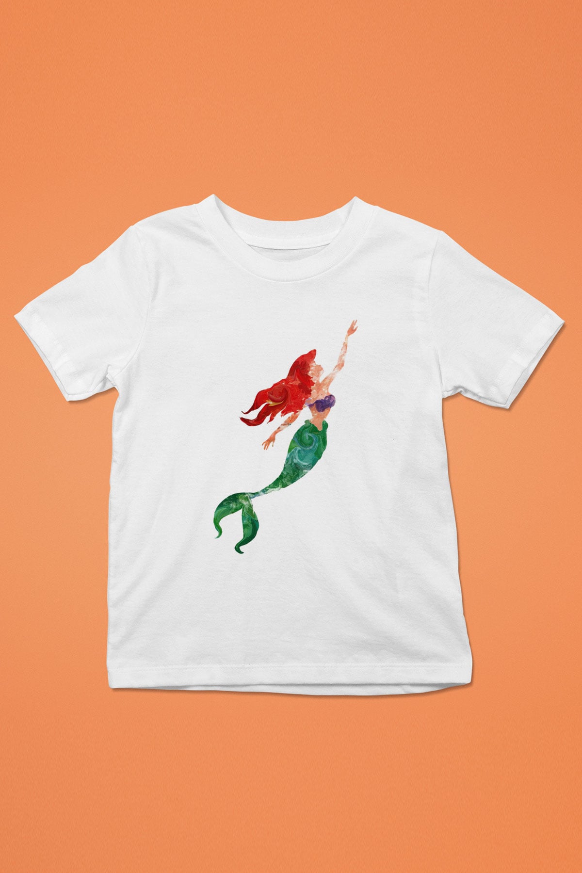 The Little Mermaid Baskılı Beyaz Unisex Çocuk Tişört