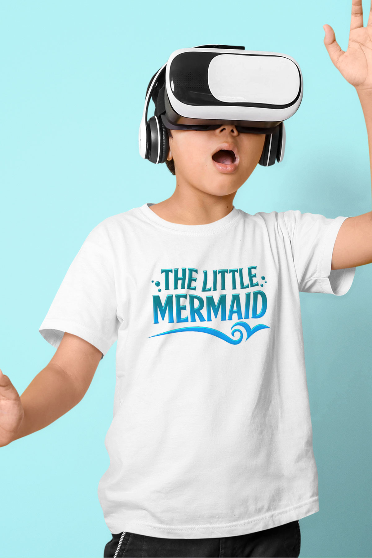 The Little Mermaid Baskılı Beyaz Unisex Çocuk Tişört