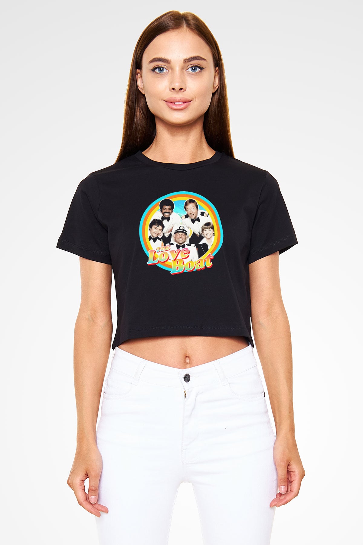 The Love Boat Siyah   Crop Top Tişört