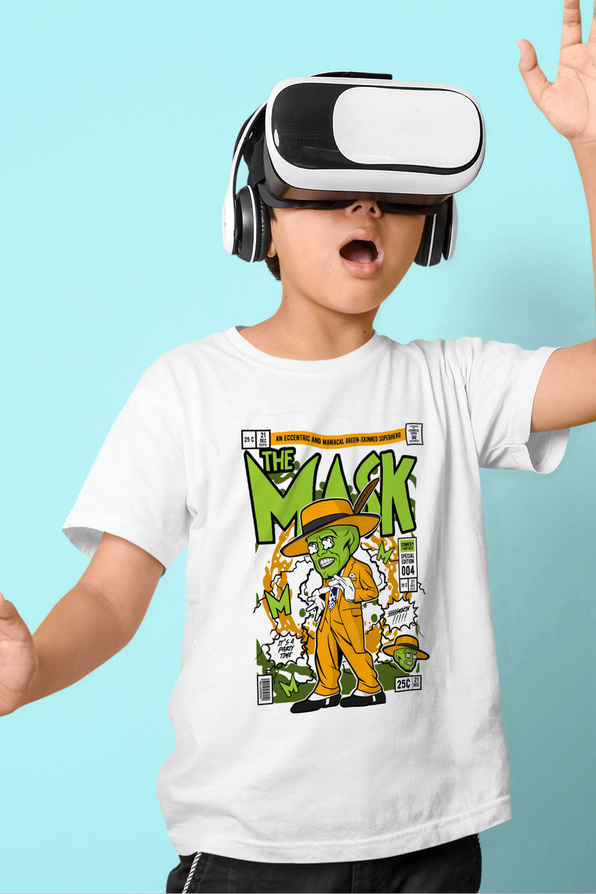 The Mask Baskılı Unisex Beyaz Çocuk Tişört