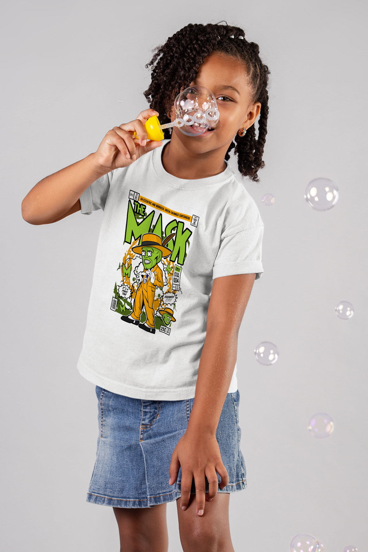 The Mask Baskılı Unisex Beyaz Çocuk Tişört