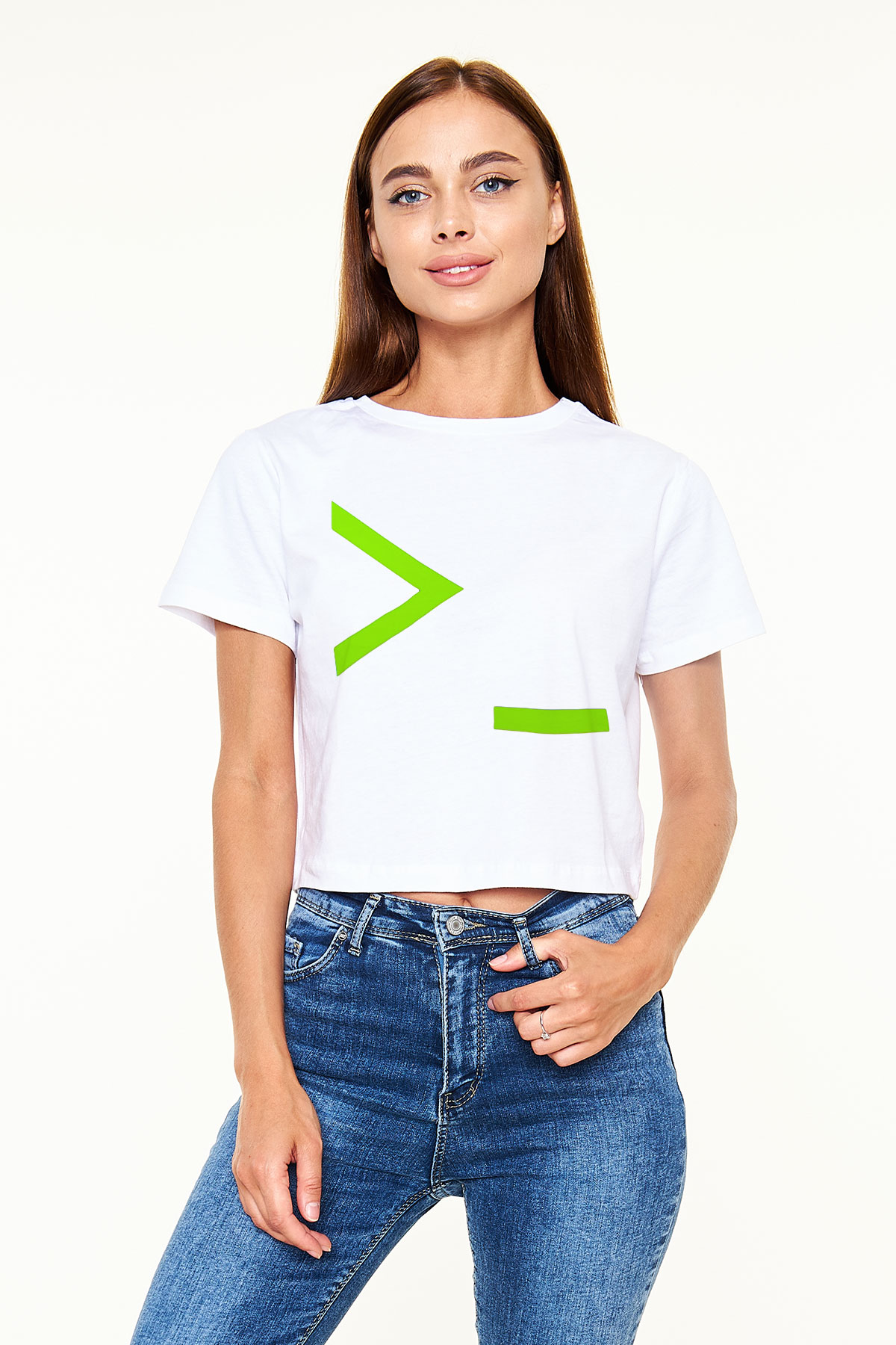 The Matrix Beyaz Croptop Tişört