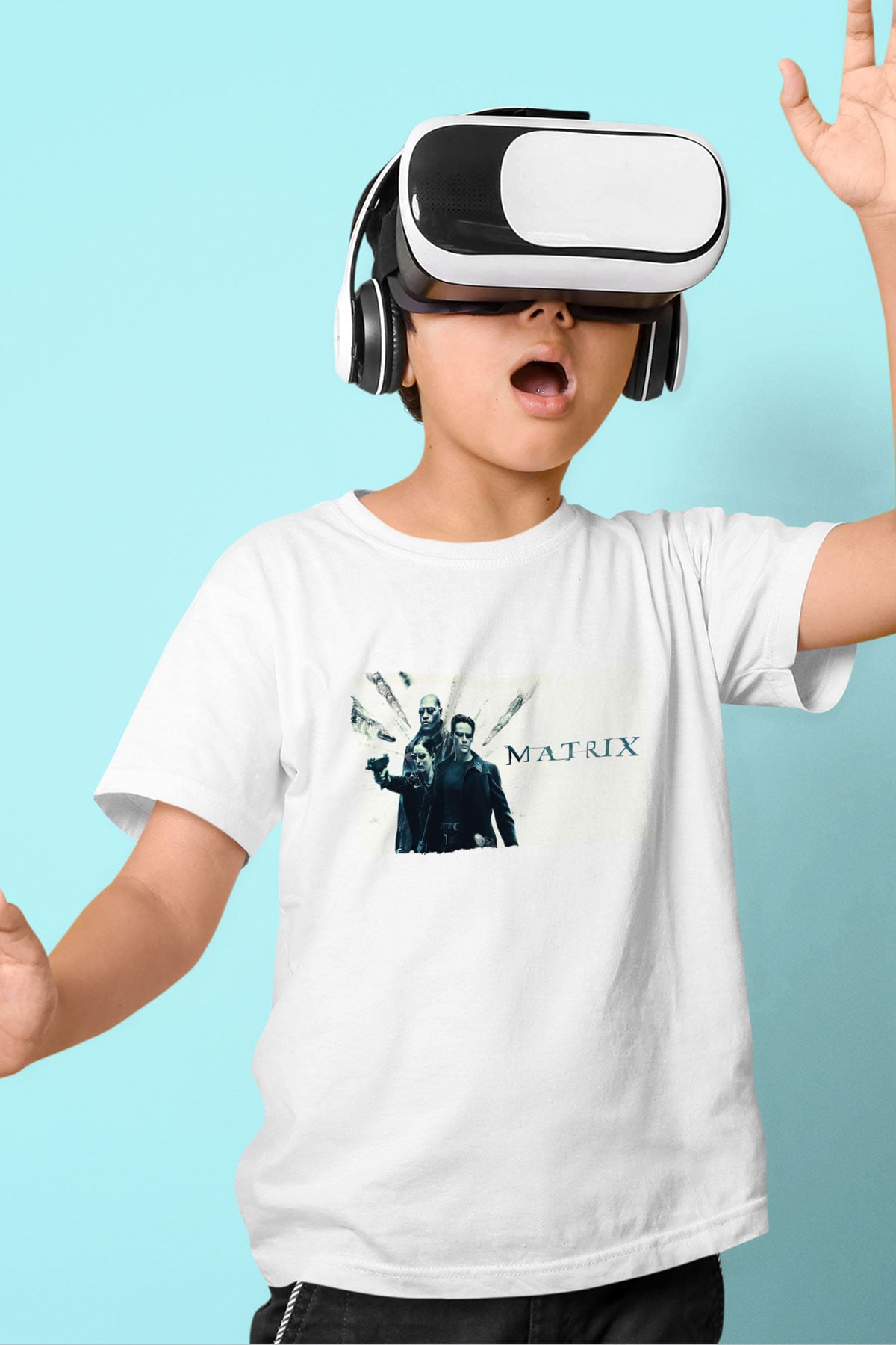 The Matrix Beyaz Unisex Çocuk Tişört