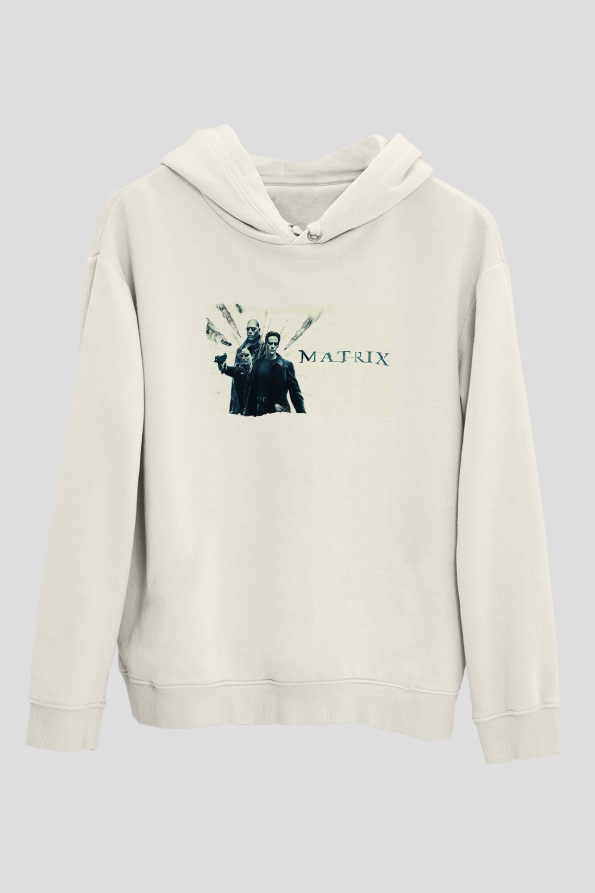 The Matrix Beyaz Unisex Hoodie