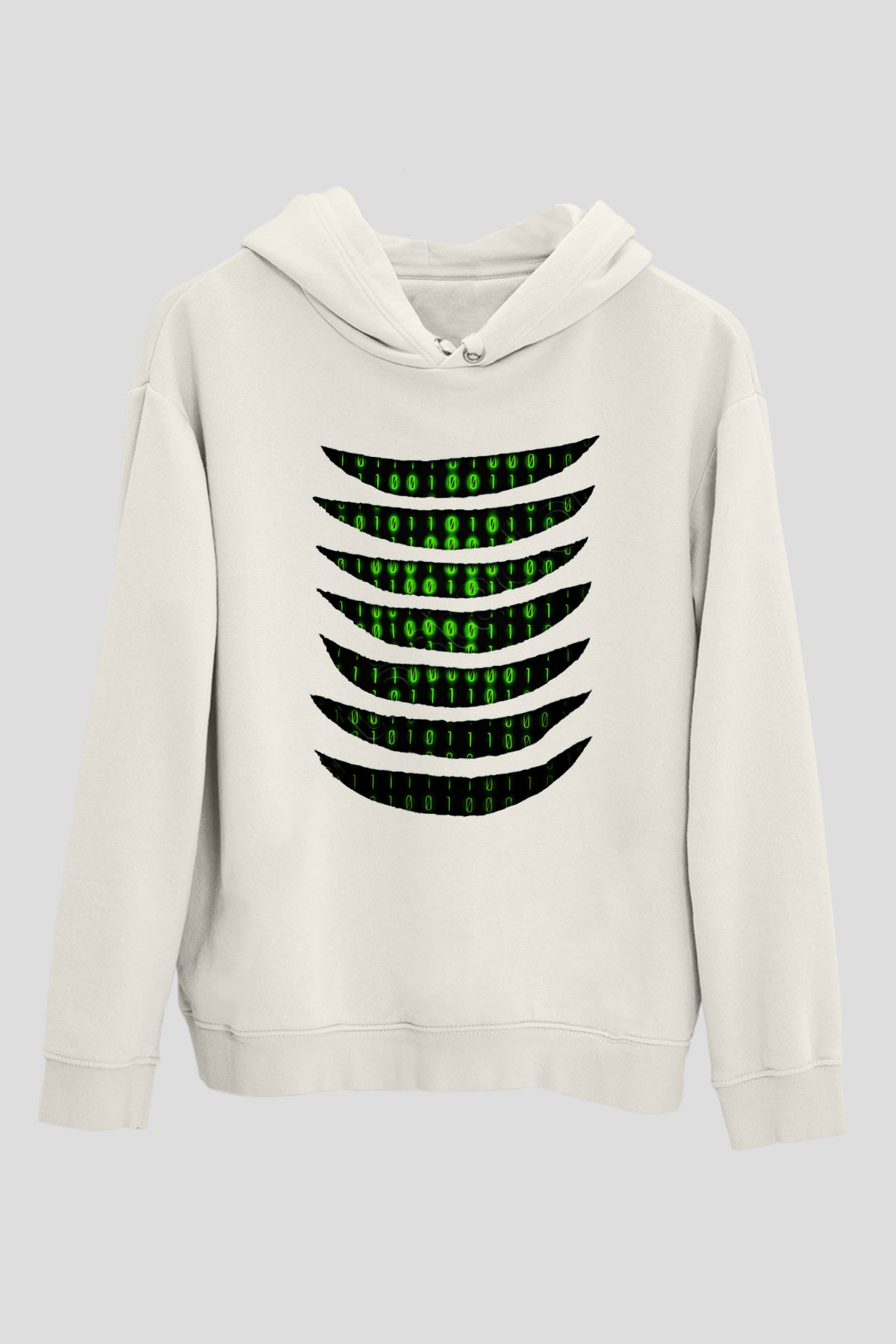 The Matrix Beyaz Unisex Hoodie