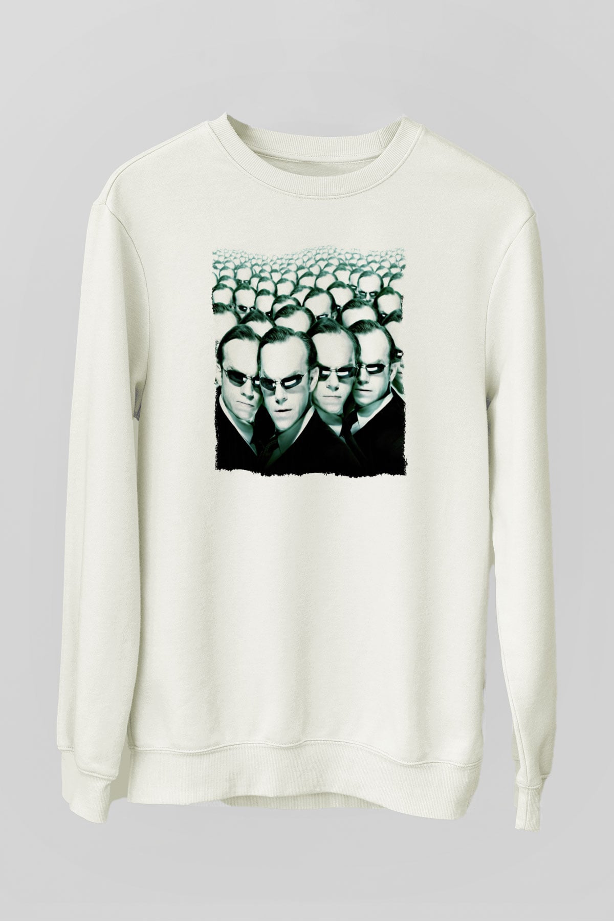 The Matrix Beyaz Unisex Sweatshirt