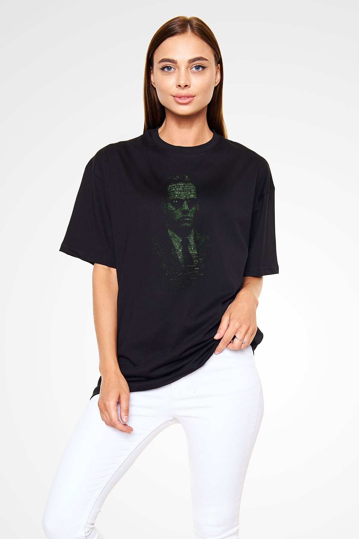 The Matrix Siyah Unisex Oversize Tişört T-Shirt