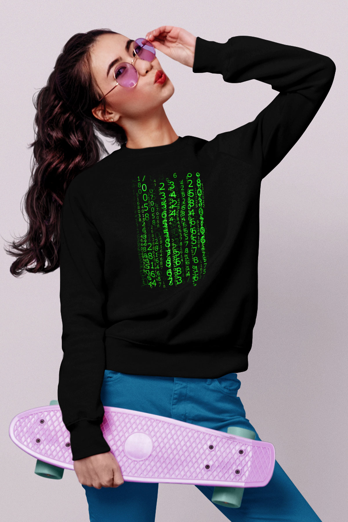 The Matrix Siyah Unisex Sweatshirt