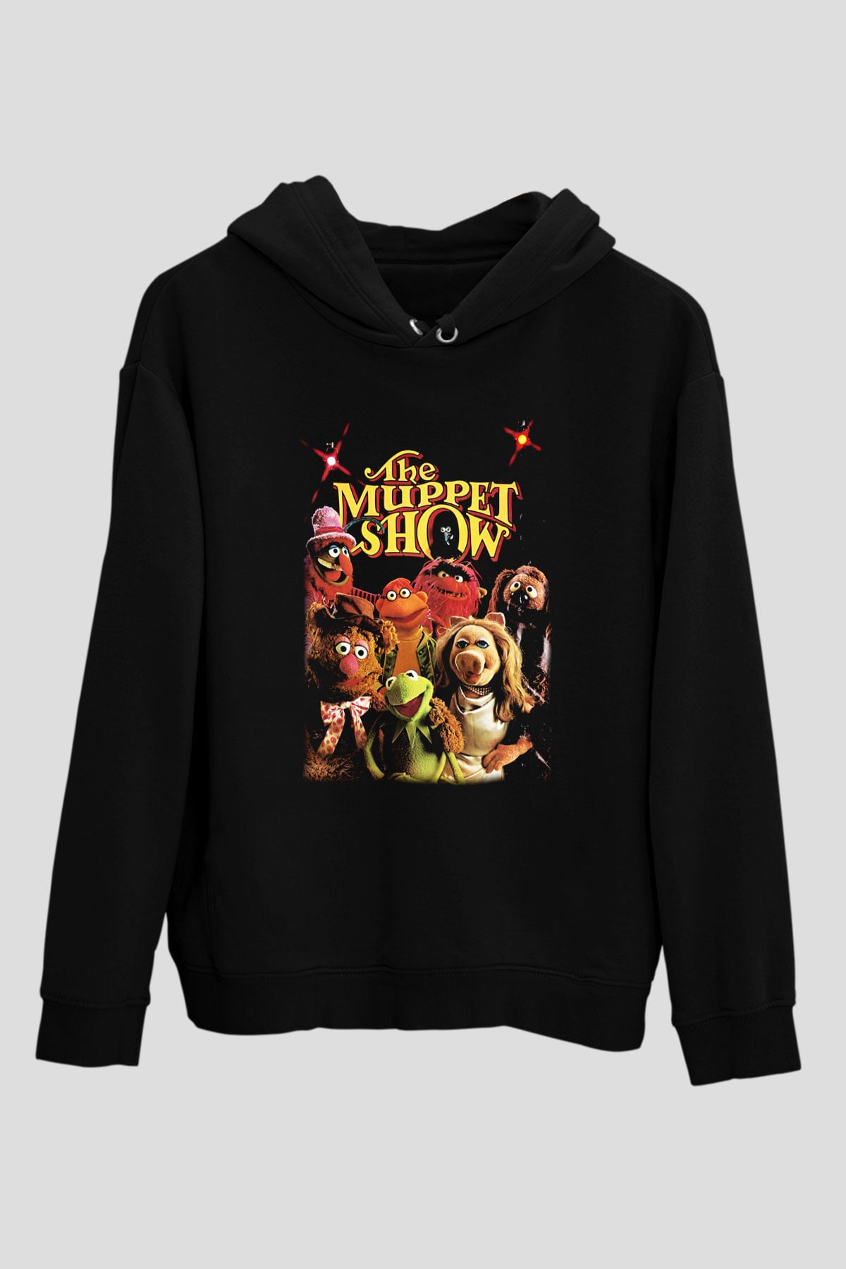 The Muppets Siyah Unisex Kapüşonlu Sweatshirt