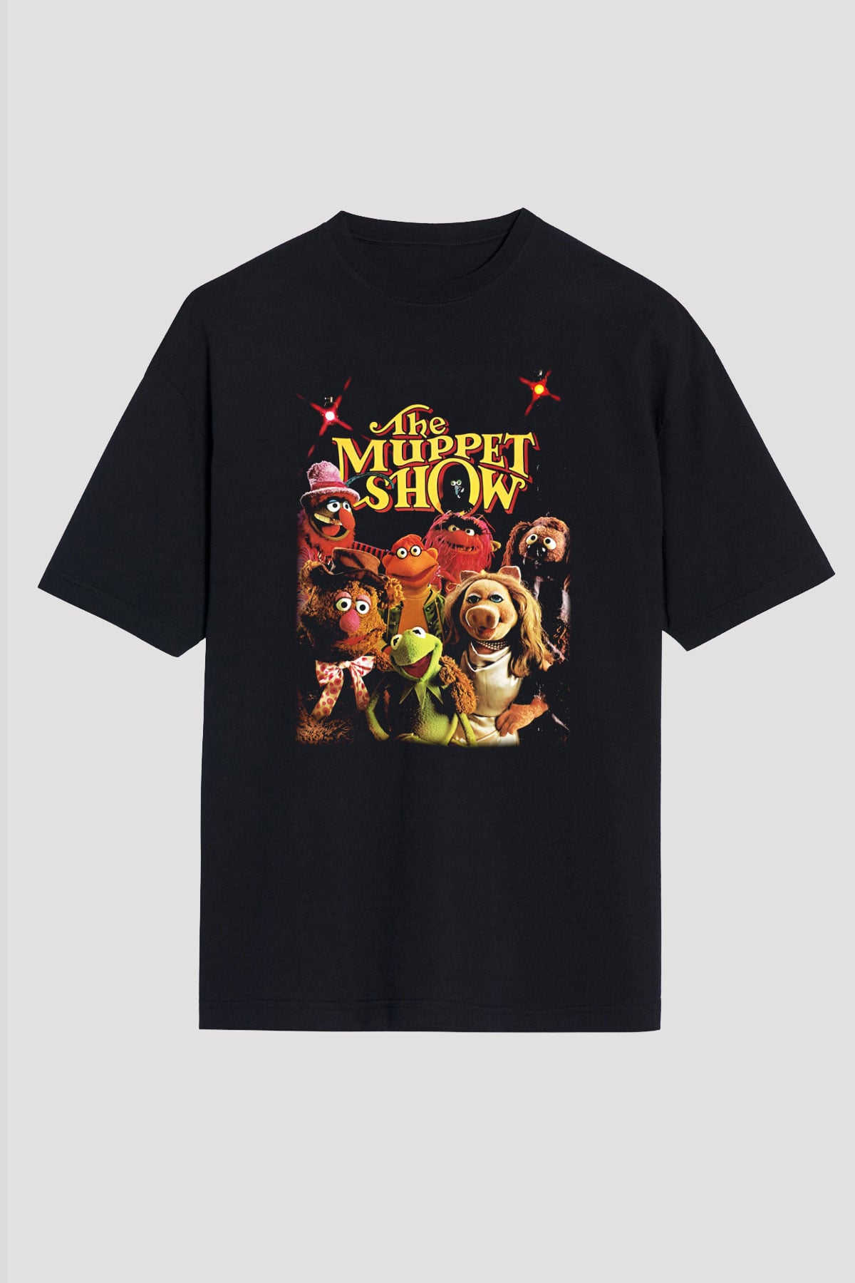 The Muppets Siyah Unisex Oversize Tişört