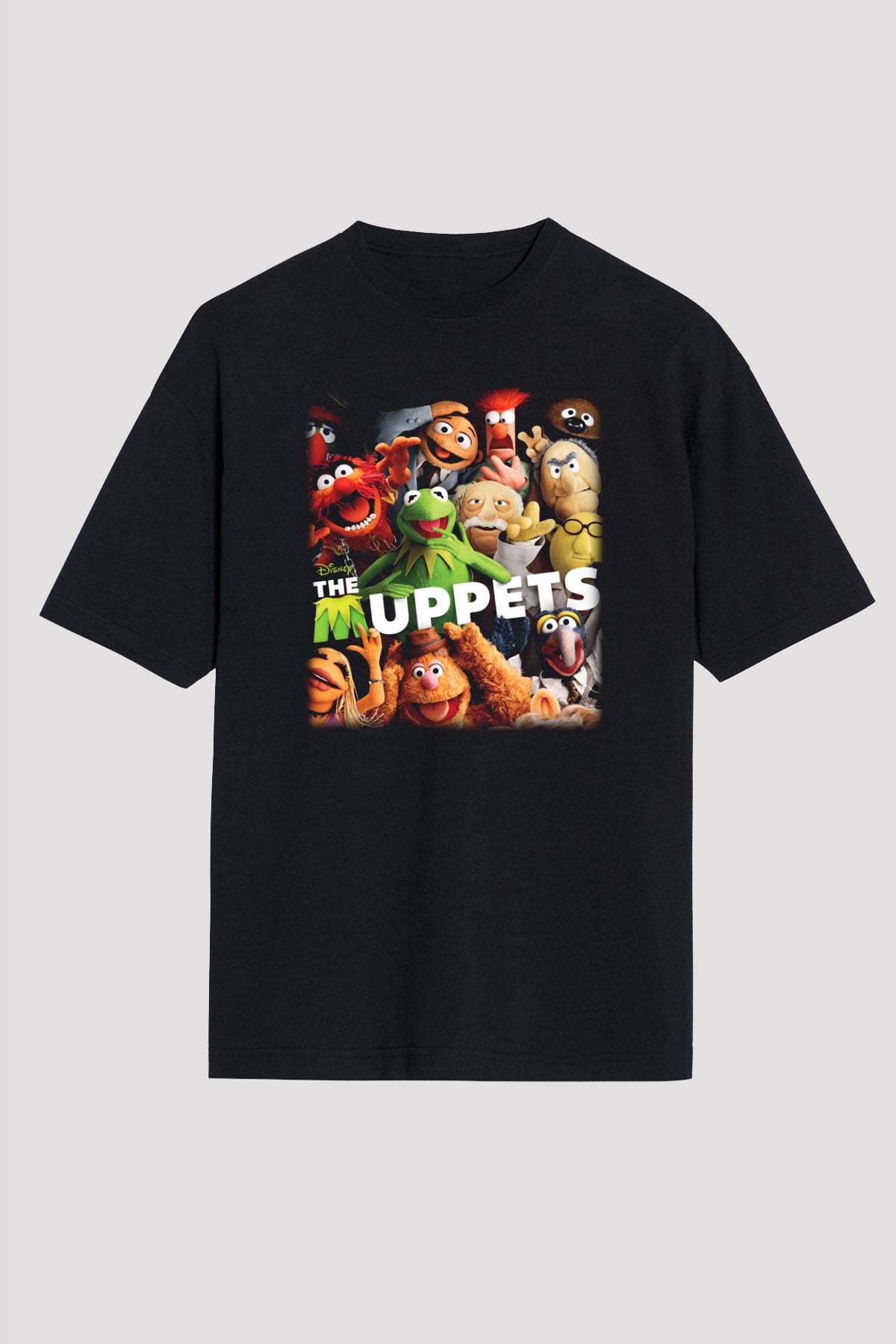 The Muppets Siyah Unisex Oversize Tişört