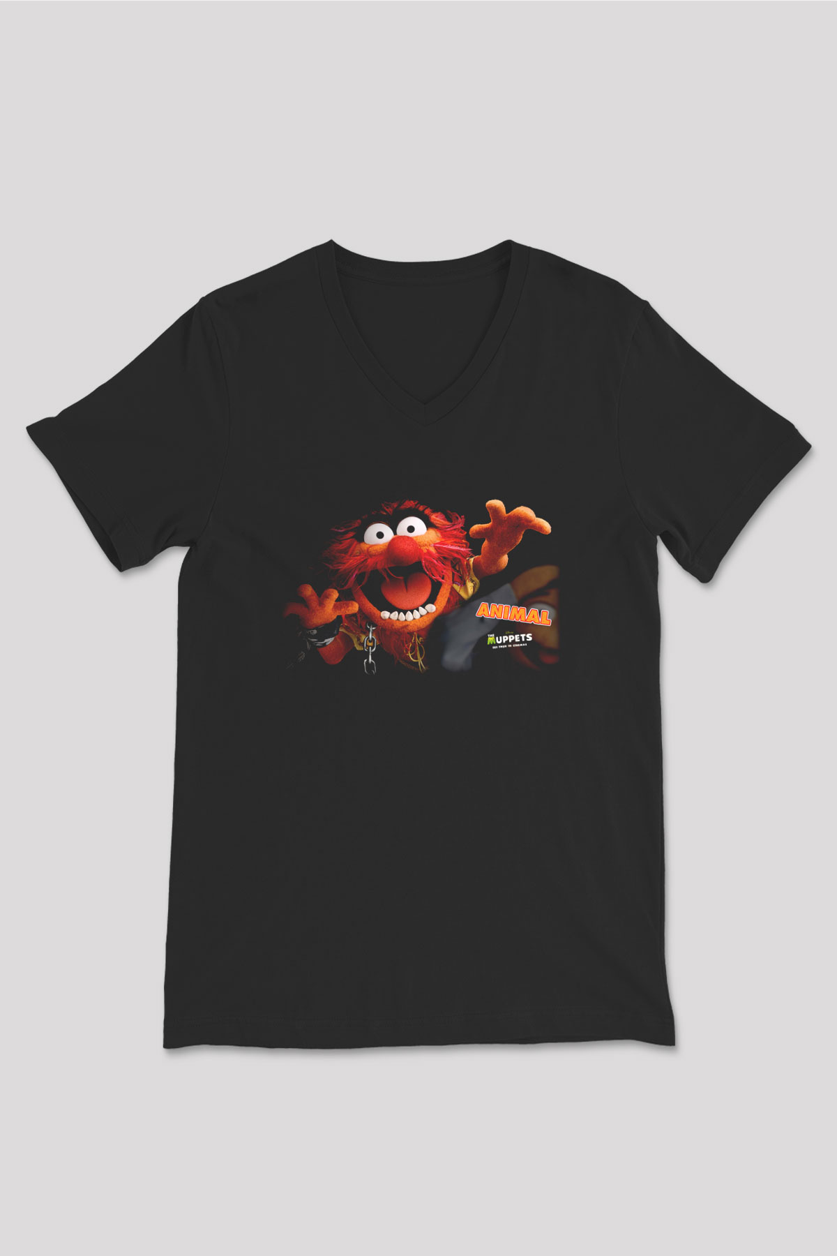 The Muppets Siyah Unisex V Yaka Tişört